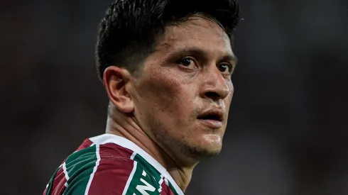 Cano, jogador do Fluminense, comemora seu gol durante partida contra o São Paulo, no estádio Maracanã pelo Campeonato Brasileiro A 2023. Foto: Thiago Ribeiro/AGIF
