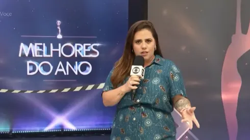 Tati Machado mostrando os bastidores do 'Melhor do Ano' da Globo. Reprodução/Globo
