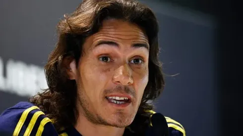 Foto: Wagner Meier/Getty Images – Cavani em entrevista antes da final da Copa Libertadores da América
