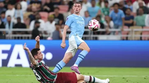 Foto: Francois Nel/Getty Images – Foden e Nino disputando lance no segundo gol do Manchester City
