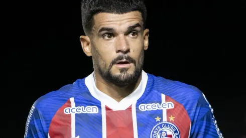 Cauly, jogador do Bahia, durante partida contra o Vasco no estadio Sao Januario pelo campeonato BRASILEIRO A 2023. Foto: Jorge Rodrigues/AGIF
