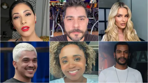 Famosos especulados para o BBB 24. Foto 1: Reprodução/Instagram de Simaria; Foto 2: Reprodução/Instagram de Evaristo Costa; Foto 3: Reprodução/Instagram oficial de Yasmin Brunet; Foto 4: Reprodução/Globo; Foto 5: Reprodução/Instagram oficial de Daiane dos Santos; Foto 6: Reprodução/Instagram oficial de Samuel de Assis
