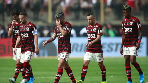 Jogadores do Flamengo na final da Libertadores de 2019. Foto: Daniel Apuy/Getty Images