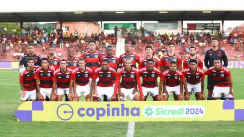 Atletas do Flamengo posam para foto na estreia da Copa São Paulo de 2024 (Foto: Divulgação/Flamengo)
