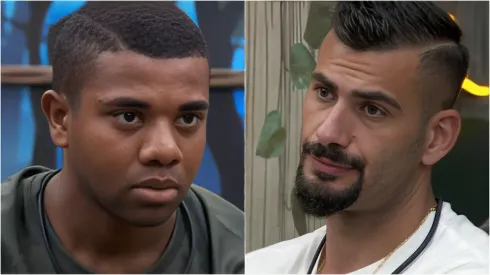 Davi (esquerda) pede desculpas a Nizam (direita) – Fotos: Reprodução/Globo
