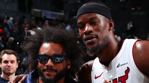 Marcelo e Butler: encontro no jogo do Miami Heat (Foto: Divulgação / Twitter oficial do Fluminense)