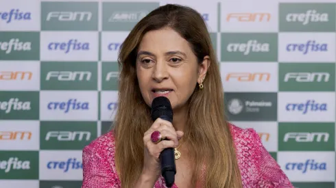 Leila Pereira concedeu entrevista no Palmeiras e falou sobre aumentar o patrocínio – Foto: Ettore Chiereguini/AGIF
