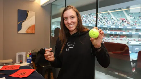 Luisa Stefani em disputa de torneio na China, em 2023. Ela é esperança de medalha do Brasil nos jogos de Paris em 2024 (Foto: Emmanuel Wong/Getty Images)
