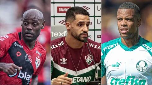 Vagner Love, Renato Augusto e Caio Paulista. Foto: Agif; Fluminense/Divulgaçaõ.
