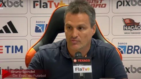 Bruno Spindel em coletiva do Flamengo – Foto: Reprodução/Fla TV/Youtube
