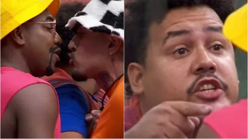 Treta entre Davi, MC Bin Laden e Lucas Henrique - Fotos: Reprodução/Globo