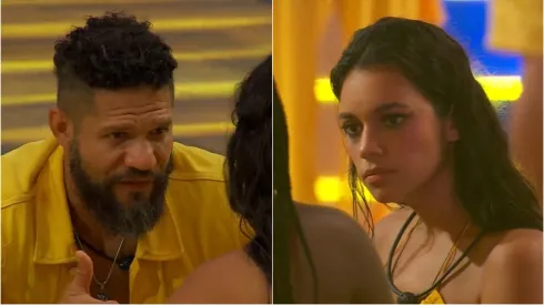 Durante festa, Juninho dá cantada em Alane e irrita sister. Reprodução: TV Globo.