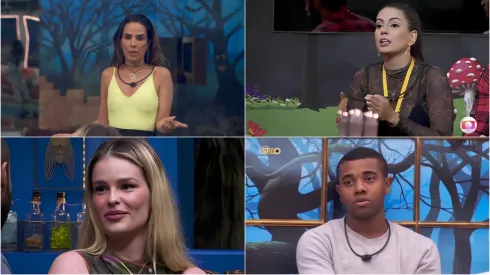 Wanessa Camargo, Fernanda, Yasmin Brunet e Davi no BBB 24 – Fotos: Reprodução/Rede Globo.