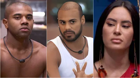 Davi, Marcus e Isabelle no BBB 24 – Fotos: Reprodução/Rede Globo.
