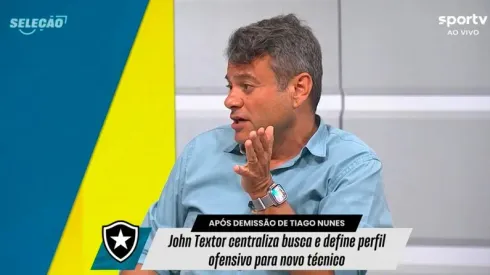 Eric Faria citou dois nomes favoritos para assumir o Botafogo – Foto: Reprodução/SporTV
