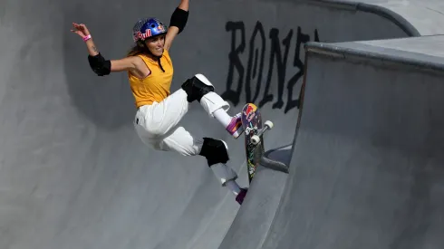 Yndiara Asp durante etapa de torneio em Sharjah, nos Emirados Árabes. Brasileira sofreu acidente em Dubai e precisou abandonar o Pro Tour (Foto: Francois Nel/Getty Images)