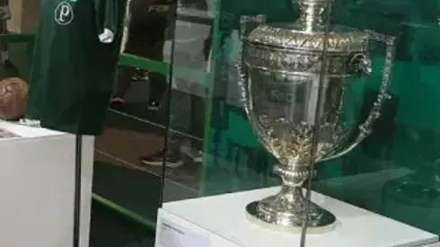 A Taça Rio na Sala de Troféus, na arena Allianz. Foto: Cesar Greco/Palmeiras