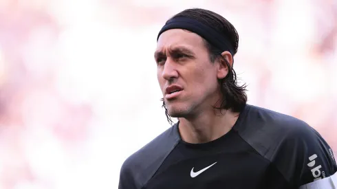 Cássio durante o jogo com o Santo André. Foto: Ettore Chiereguini/AGIF