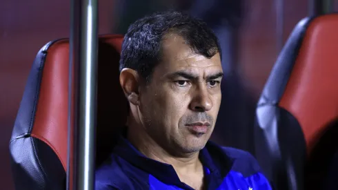 Fábio Carille durante partida do Santos. Foto: