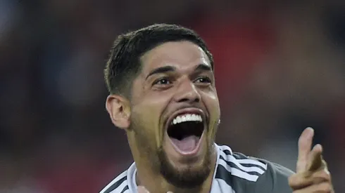 Rubens comemora gol contra o Flamengo, pelo Campeonato Brasileiro de 2023.