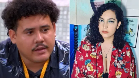 Lucas Buda, do BBB 24 e Camila Moura. Foto 1: Reprodução/Globo; Foto 2: Reprodução/Instagram oficial de Camila Moura
