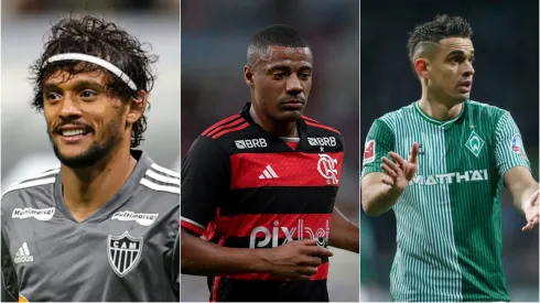 Scarpa, De La Cruz e Borré são alguns dos nomes do Brasileirão. Thiago Ribeiro/AGIF, Gilson Lobo/AGIF e Selim Sudheimer/Getty Images.
