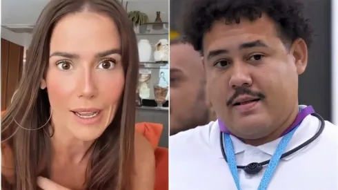 Deborah Secco comenta polêmica de Camila Moura e Lucas Buda – Instagram/Deborah Secco (foto 1) – Reprodução/TV Globo (foto 2)
