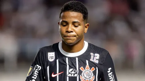 Wesley na Vila Belmiro em jogo do Corinthians contra o Santos, pelo Campeonato Paulista, no dia 07/02/2024. 
