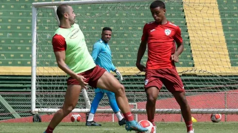 Portuguesa treinando no Canindé antes do confronto contra o Santos nas quartas de final do Campeonato Paulista. Foto: redes sociais / Portuguesa
