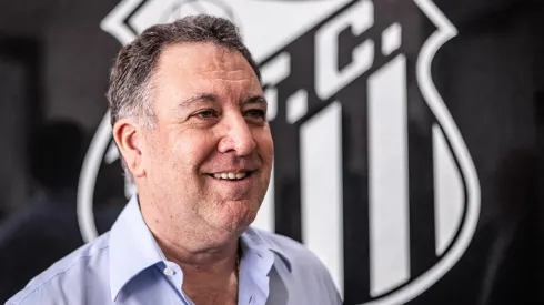 Marcelo Teixeira, presidente do Santos, fala sobre mando de campo na final do Paulistão – Foto: Divulgação/SFC
