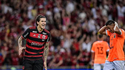 Pedro comemora gol no Maracanã sobre o Nova Iguaçu, na Final do Carioca. Foto: Thiago Ribeiro/AGIF