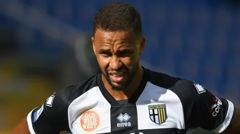 Hernani no Estádio Ennio Tardini, em partida entre Parma e Hellas Verona, pelo Campeonato Italiano de 2020, no dia 04/10. Foto: Alessandro Sabattini/Getty Images
