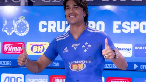 Marcelo Moreno tem o Cruzeiro na pele, como na apresentação para seu retorno em 2020. 
