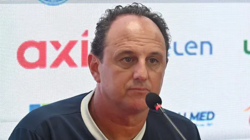 Rogério Ceni em entrevista coletiva no Barradão, após a decisão do Campeonato Baiano, entre Bahia e Vitória, no dia 31/03/2024. 
