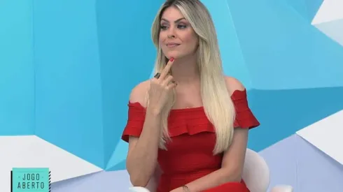 Renata Fan soltou 'corneta' contra Rony por gol claro desperdiçado contra o Vitória - Foto: Reprodução/Band