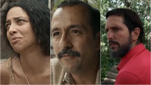 Joana, Tião e Egídio em Renascer. Fotos: Reprodução/Globo
