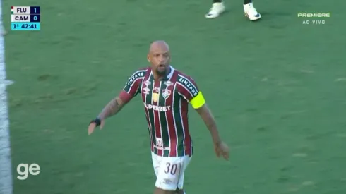 Felipe Melo questionou cartão amarelo recebido por Claus - Foto: Reprodução/Premiere