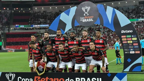 Jogadores do Flamengo posam para foto antes na partida contra Amazonas 
