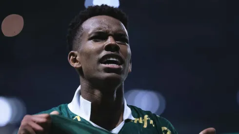 SP – SAO PAULO – 02/05/2024 – COPA DO BRASIL 2024, PALMEIRAS X BOTAFOGO-SP – Estevao jogador do Palmeiras comemora seu gol durante partida contra o Botafogo-SP no estadio Arena Allianz Parque pelo campeonato Copa Do Brasil 2024.