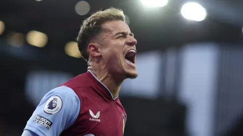 BIRMINGHAM, ENGLAND – FEBRUARY 04: Philippe Coutinho of Aston Villa celebrates scoring their sides goal which is later ruled offside during the Premier League match between Aston Villa and Leicester City at Villa Park on February 04, 2023 in Birmingham, England. (Photo by Richard Heathcote/Getty Images)
