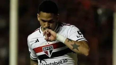 Foto: Rubens Chiri/São Paulo – Luciano marcou o segundo gol do São Paulo na vitória sobre o Talleres por 2 a 0 pela Copa Libertadores nesta quarta-feira (29)