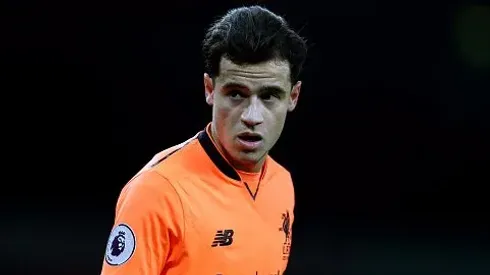 Philippe Coutinho durante partida entre Arsenal e Liverpool, no Emirates Stadium, em Londres, pela Premier League, no dia 22/12/2017. Foto: Catherine Ivill/Getty Images
