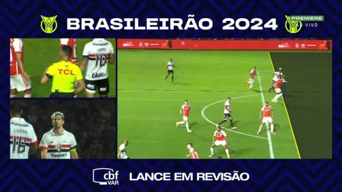 Gol de Calleri em impedimento no São Pauo - FOto: Reprodução/Premiere