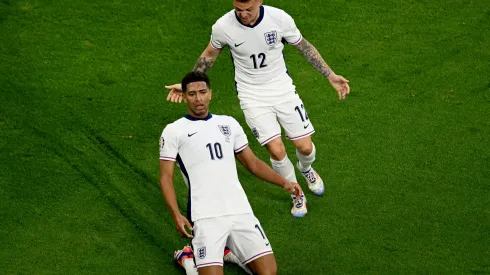 Belligham comemorando gol na Euro. (Foto de Matthias Hangst/Getty Images)
