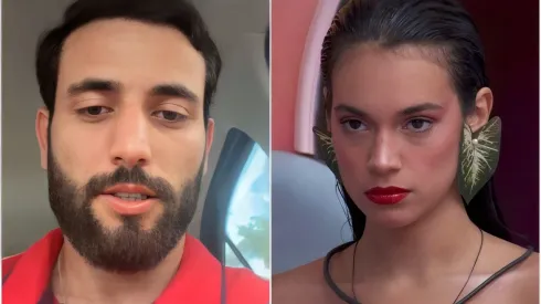 Alane e Matteus se conheceram no BBB 24 – Instagram/Matteus Amaral (foto 1) – Reprodução/TV Globo (foto 2)
