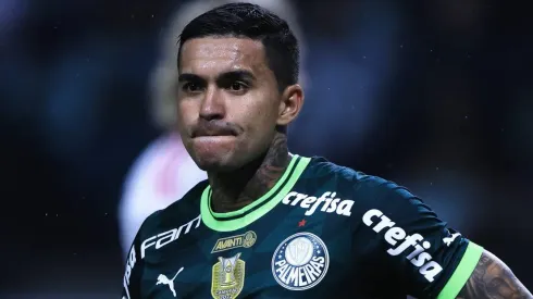Dudu durante partida entre Palmeiras e Flamengo, no Allianz Parque, pelo Campeonato Brasileiro de 2023, no dia 08/07. 
