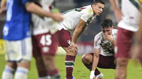 Jogadores do Fluminense disputando o Campeonato Brasileiro. (Foto de Pedro Vilela/Getty Images)