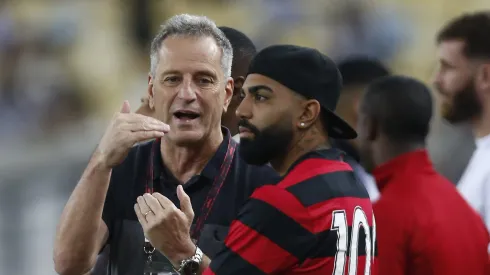 Gabigol e Landim, atacante e presidente do Flamengo – Foto: Wagner Meier/Getty Images
