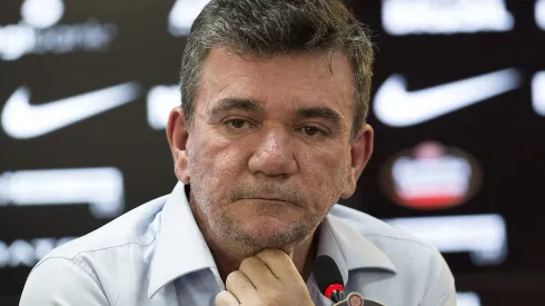 Andrés Sanchez, ex-presidente do Corinthians, durante entrevista coletiva no CT Joaquim Grava, no dia 05/04/2018. 
