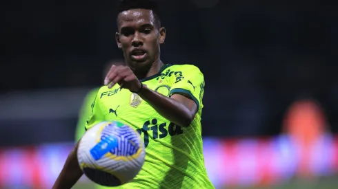 SP - SAO PAULO - 07/07/2024 - BRASILEIRO A 2024, PALMEIRAS X BAHIA - Estevao jogador do Palmeiras durante partida contra o Bahia no estadio Arena Allianz Parque pelo campeonato Brasileiro A 2024. Foto: Ettore Chiereguini/AGIF